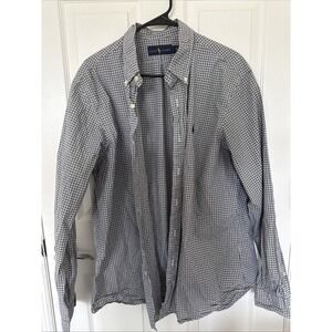 Polo Ralph Lauren Yarmouth Button Down Shirt XL 17-35 Blue Pony Jockey